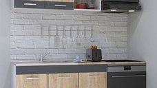 Set bucatarie SARONA 180 cm, 4 corpuri, corp cuptor, blat PAL, sonoma+antracit