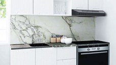 Set bucatarie SPACE 180 cm, 4 corpuri, blat termorezistent, fronturi MDF, alb rustic