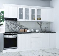 Set bucatarie SPACE 260 cm, 8 corpuri, blat termorezistent, fronturi MDF, alb rustic - 1