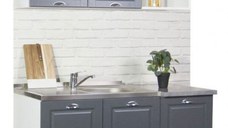 Set bucatarie SQUARE 120 cm, 2 corpuri, blat termorezistent, fronturi MDF, antracit