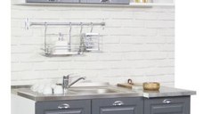 Set bucatarie SQUARE 120 cm, 2 corpuri, cu sertar, blat termorezistent, fronturi MDF, antracit