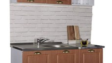 Set bucatarie SQUARE 120 cm, 4 corpuri, blat termorezistent, fronturi MDF, stejar antichizat