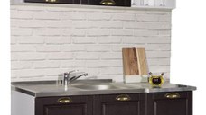 Set bucatarie SQUARE 120 cm, 4 corpuri, blat termorezistent, fronturi MDF, wenge antichizat