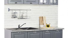 Set bucatarie SQUARE 140 cm, 4 corpuri, blat termorezistent, fronturi MDF, antracit