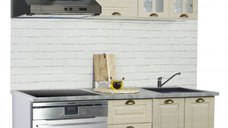 Set bucatarie SQUARE 160 cm, 6 corpuri, corp cuptor, blat termorezistent, fronturi MDF, fag