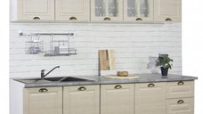 Set bucatarie SQUARE 200 cm, 6 corpuri cu sertare si blat termorezistent