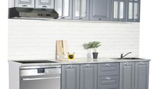 Set bucatarie SQUARE 220 cm, 8 corpuri, blat termorezistent, fronturi MDF, antracit