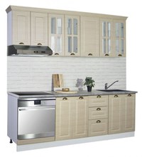 Set bucatarie SQUARE 220 cm, 8 corpuri, blat termorezistent, fronturi MDF, fag rustic - 1