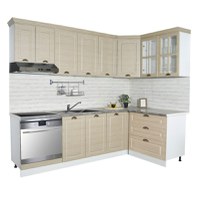 Set bucatarie SQUARE COLT 240x140 cm, 9 corpuri, blat termorezistent, fronturi MDF, fag - 1