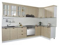 Set bucatarie SQUARE COLT 300x140 cm, 11 corpuri, blat termorezistent, fronturi MDF, fag - 1