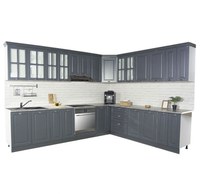 Set bucatarie SQUARE COLT 300x250 cm, 15 corpuri, blat termorezistent, fronturi MDF, antracit - 1