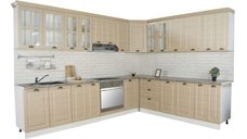 Set bucatarie SQUARE COLT 300x250 cm, 15 corpuri, blat termorezistent, fronturi MDF, fag