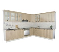 Set bucatarie SQUARE COLT 300x250 cm, 15 corpuri, blat termorezistent, fronturi MDF, fag - 1