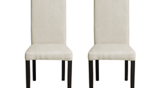 Set de 2 scaune pentru living TEO, cu picioare din lemn wenge si tapiterie crem, dimensiuni 46x60x98 cm