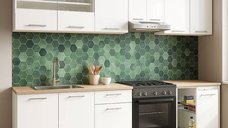 Set de Bucatarie GERMANIA 240 cm, 8 Corpuri, Blat Gros Alb