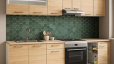 Set de Bucatarie Germania 240 cm, 9 Corpuri cu Blat Gros Sonoma
