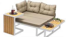 Set de gradina LEGO, coltar + masa, alb, 60x139.5x81 cm