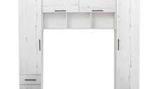 Set dormitor tineret YASMIN M1, 3 corpuri, alb Elvetia, 238x50x200 cm