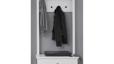 Set hol BRANDSON, 3 piese,comoda, cuier, alb, 81x41x196 cm