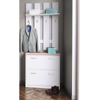 Set hol TOP MIX, 2 piese, pantofar si cuier, alb - 1