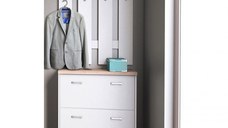 Set hol TOP MIX, 2 piese, pantofar si cuier, alb