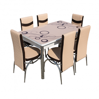 Set Lara, masa extensibila cu 6 scaune, crem, 130 165x80x79 cm - 1