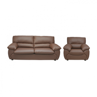 Set LUXOR 3-1, canapea extensibila 3 locuri si 1 fotoliu fix, maro - 1