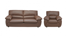 Set LUXOR 3-1, canapea extensibila 3 locuri si 1 fotoliu fix, maro