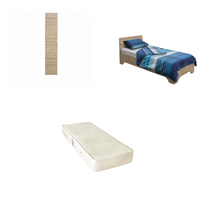 Set Pat Alma 90x200 cm cu picioare + Saltea superortopedica 90x200 cm + Dulap Alma 1 usa - 1