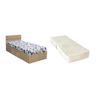 Set Pat Alma 90x200 cm cu sertar + Saltea superortopedica 90x200 cm - 1