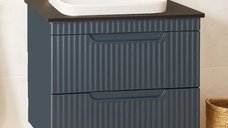 Set suspendat baza cu lavoar, seria 633, 60 cm, antracit, front MDF si sertare