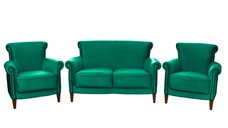 Set YORK 2-1-1, canapea fixa 2 locuri si 2 fotolii fixe, verde