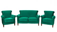 Set YORK 2-1-1, canapea fixa 2 locuri si 2 fotolii fixe, verde