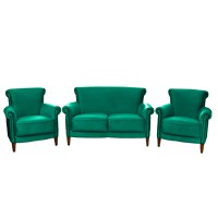 Set YORK 2-1-1, canapea fixa 2 locuri si 2 fotolii fixe, verde - 1