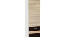 Soldat 40 YANA, 2 usi, corp alb, fronturi sonoma inchis + deschis, 40x60x200 cm