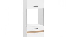 Soldat 60 cu gol cuptor YANA, 2 usi, corp alb, fronturi alb + sonoma, 60x60x200 cm