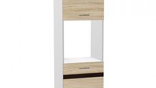 Soldat 60 cu gol cuptor YANA, 2 usi, corp alb, fronturi sonoma deschis + inchis, 60x60x200 cm