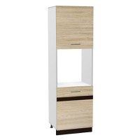 Soldat 60 cu gol cuptor YANA, 2 usi, corp alb, fronturi sonoma deschis + inchis, 60x60x200 cm - 1