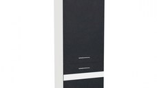 Soldat 60 YANA, 2 usi, corp alb, fronturi gri + alb, 60x60x200 cm