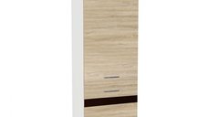 Soldat 60 YANA, 2 usi, corp alb, fronturi sonoma deschis + inchis, 60x60x200 cm