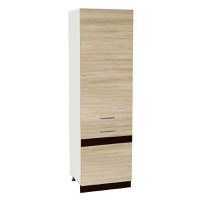 Soldat 60 YANA, 2 usi, corp alb, fronturi sonoma deschis + inchis, 60x60x200 cm - 1