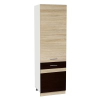 Soldat 60 YANA, 2 usi, corp alb, fronturi sonoma inchis + deschis, 60x60x200 cm - 1