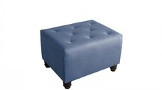 Taburet CHESTERFIELD cu Arcuri, Albastru, Dimensiuni 57x45x40 cm