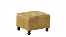 Taburet CHESTERFIELD, cu arcuri, galben, 57x45x40 cm