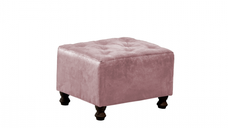 Taburet CHESTERFIELD, cu arcuri, roz, 57x45x40 cm