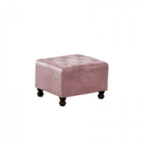 Taburet CHESTERFIELD, cu arcuri, roz, 57x45x40 cm - 1