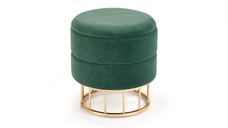 Taburet MINTY, verde + auriu, 37x41 cm