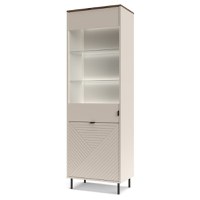 Vitrina EVO, 2 usi, geam, casmir + stejar castello, 63,4x40x194,6 cm - 1