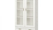 Vitrina IRYS, 2 usi, 2 sertare, geam, pin anderson, 100,9x43x197,6 cm