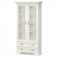 Vitrina IRYS, 2 usi, 2 sertare, geam, pin anderson, 100,9x43x197,6 cm - 1